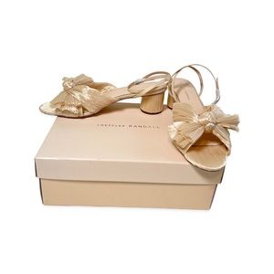 Loeffler Randall Dahlia Pleated Heels in Almond 11.5 BNIB never worn